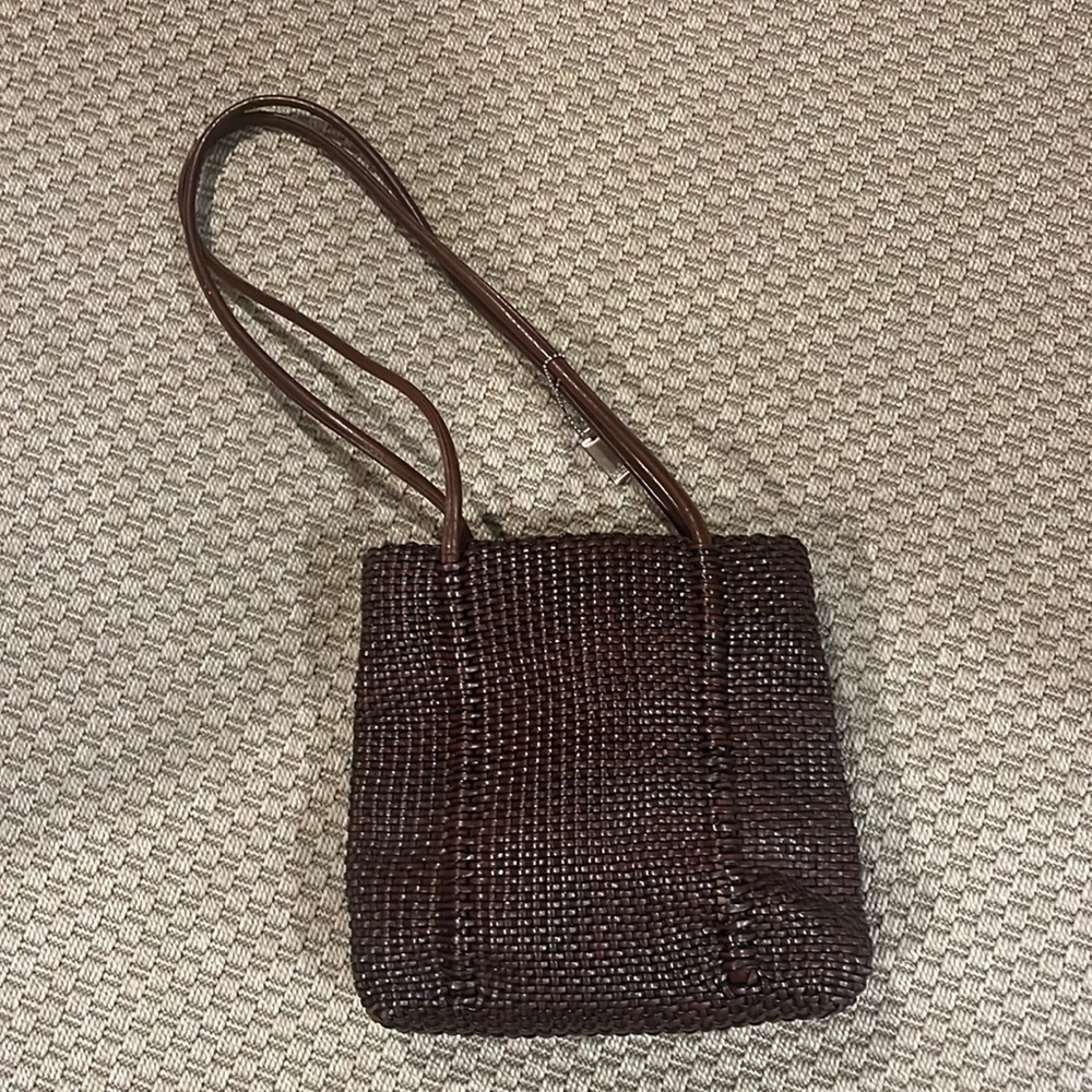 Brown Woven Shoulder Bag